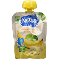 Nestlé Bolsita de puré de frutas- variedad Plátano y Manzana - Para bebés a partir de 4 meses - Paquete de 16…